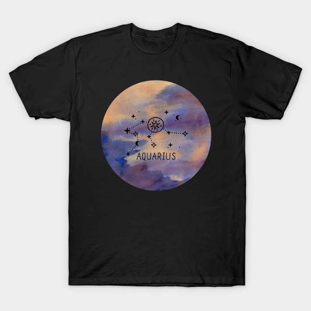 Aquarius Zodiac T-Shirt by Nanouche